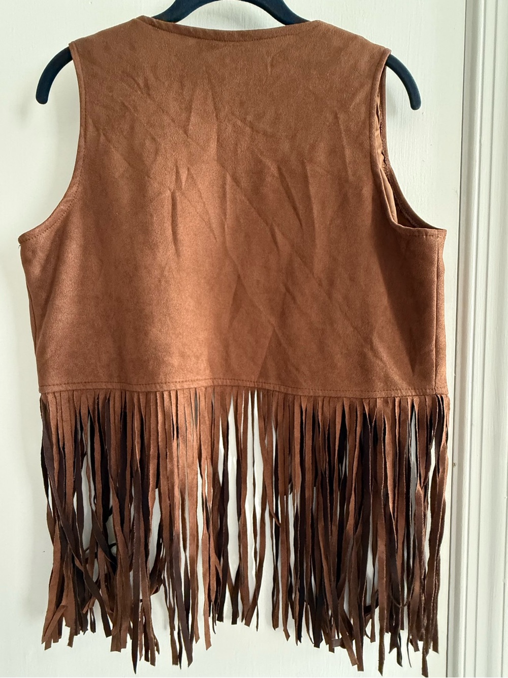 Dokotoo Brown Faux Suede Fringe Vest - Boho Women’s Vest Size M - Picture 2 of 8